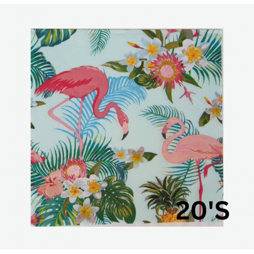 SERVITTES FLAMINGO & LEAVES 20'S SERVITTES FLAMINGO & LEAVES 20'S